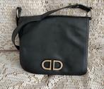DELVAUX vintage zwarte leren tas, Ophalen of Verzenden, Zwart, Leer