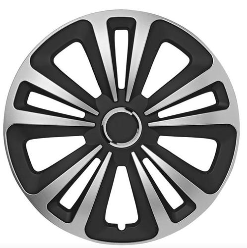Wieldoppen set Zilver-Zwart 16 Inch, Auto diversen, Auto-accessoires