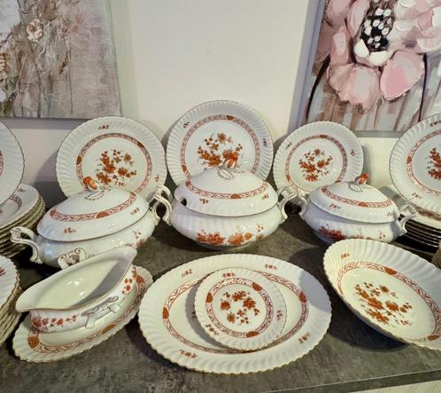 Vintage Porseleinen servies KAISER BURGUND, Bavaria, ~1960., Antiek en Kunst, Antiek | Servies los, Ophalen