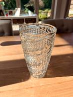 Glazen vaas/Decoratieve pot met reliëf, Ophalen, Zo goed als nieuw, Glas