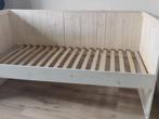 Bed steigerhout + lattenbodem en matras, Ophalen, 90 cm, Eenpersoons, Steigerhout