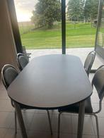 Eettafel met 6 stoelen, Huis en Inrichting, Tafels | Eettafels, Ophalen, Overige materialen, Gebruikt, 100 tot 150 cm
