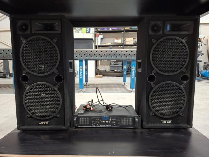 2x1000w luidspreker + versterker, Audio, Tv en Foto, Luidsprekerboxen, Zo goed als nieuw, Ophalen