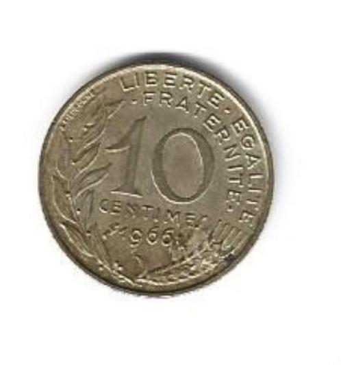 munt Frankrijk 10 Centiemes 1966 Zfr, Timbres & Monnaies, Monnaies | Europe | Monnaies non-euro, Monnaie en vrac, France, Enlèvement ou Envoi