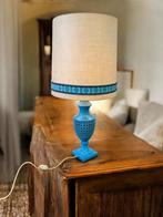 vintage hoge blauwe keramieken tafellamp / lampadaire, Antiek en Kunst, Curiosa en Brocante, Ophalen of Verzenden