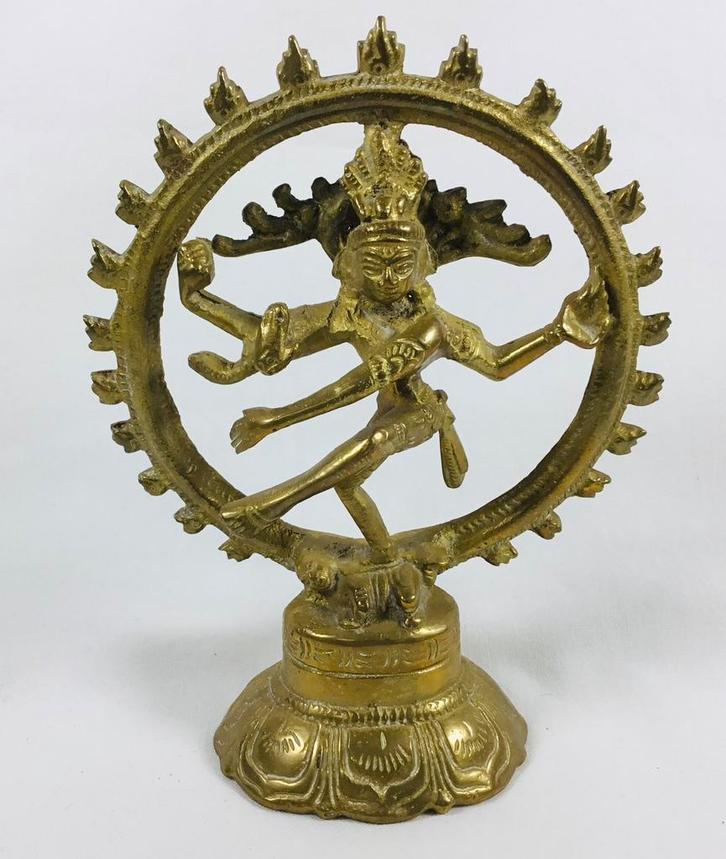 Shiva Vintage messing bronzen beeld Hindoe god, Antiek en Kunst, Kunst | Beelden en Houtsnijwerken, Ophalen of Verzenden