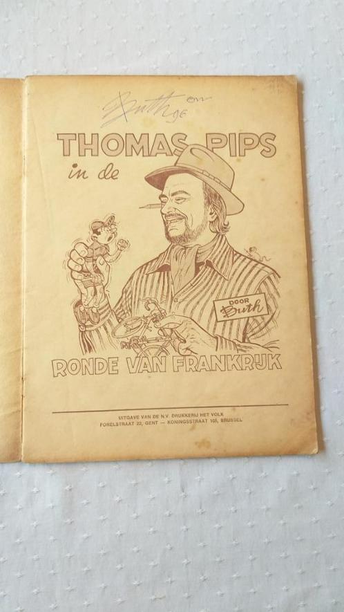 Gesigneerd  "Thomas Pips i.d. ronde"  80 cartoons.BUTH 1edr., Boeken, Stripverhalen, Gelezen, Eén stripboek, Ophalen