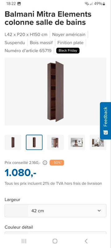 Colonne salle de bain Balmani Mitra X2o beschikbaar voor biedingen