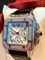 Cartier Santos 100 Automatic, Overige merken, Zakhorloge, Leer, Staal