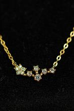 Collier fin en argent véritable avec pierres - Argent 925, Envoi, Neuf, Argent, Argent