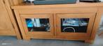 meuble TV avec 2 portes vitrées, Maison & Meubles, Armoires | Mobilier de télévision, Enlèvement, Comme neuf, Chêne