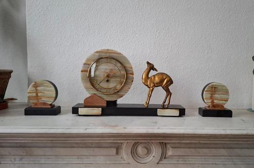Art Deco Schouwgarnituur, Antiek en Kunst, Antiek | Klokken, Ophalen