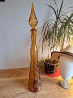 Vintage empoli Italy fles oker geel, Ophalen of Verzenden