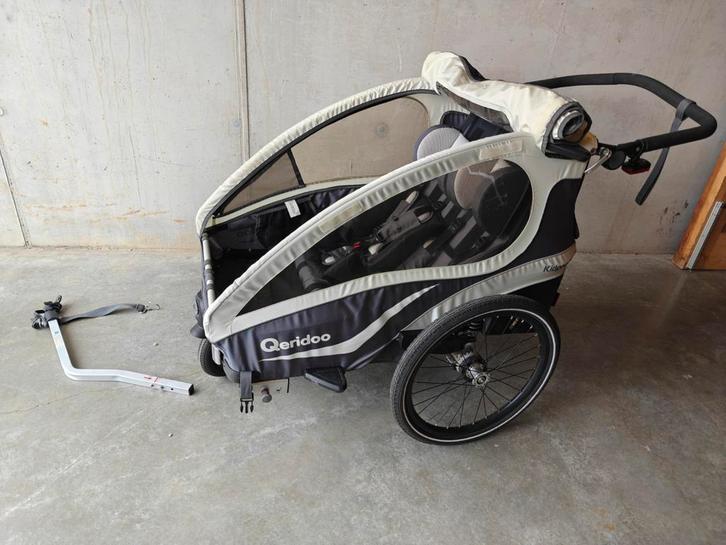 Qeridoo kidgoo 2 fietskar, Fietsen en Brommers, Fietsaccessoires | Aanhangwagens en Karren, Gebruikt, Ophalen