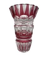 Vase rose attribué à Val Saint Lambert Cristal soufflé 24 cm