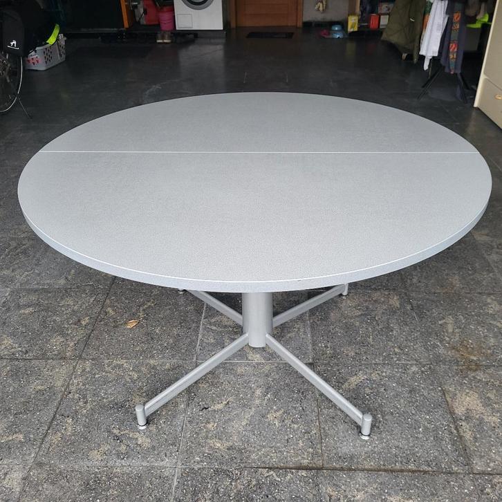 Uitschuifbare ronde/ovale eettafel, Maison & Meubles, Cuisine | Éléments de cuisine, Utilisé, 100 à 150 cm, 75 cm ou plus, Gris