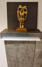 Gouden Thinking Skeleton – 38 cm – Harssculptuur, Ophalen of Verzenden