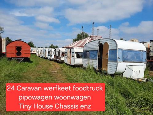 24 caravan stacaravan werfkeet foodtruck pipowagen camping, Caravans en Kamperen, Caravans, Bedrijf, Ophalen