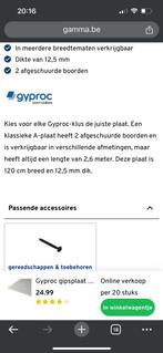 Gyproc gipsplaat 12 stuks voor 150€Prijs was 297€. Te veel