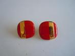 Vintage oorbellen - Monet - clip, Handtassen en Accessoires, Oorbellen, Ophalen of Verzenden, Zo goed als nieuw, Rood, Overige materialen