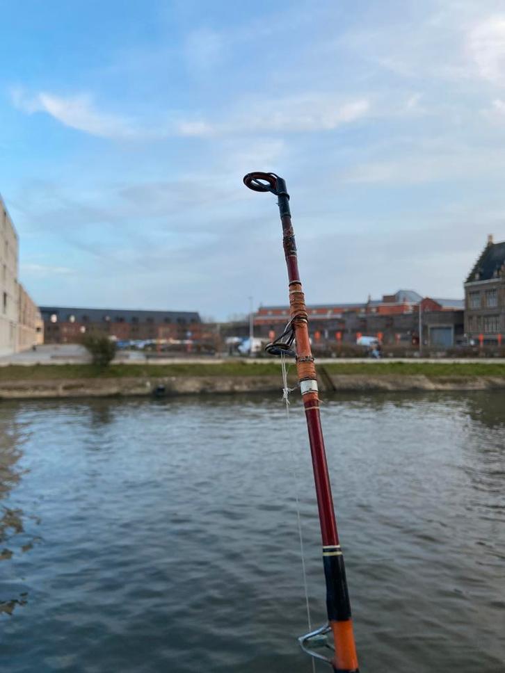 Vintage Alvey 650C sidecast molen + 220 cm hengel, Watersport en Boten, Hengelsport | Algemeen, Gebruikt, Complete hengel, Ophalen