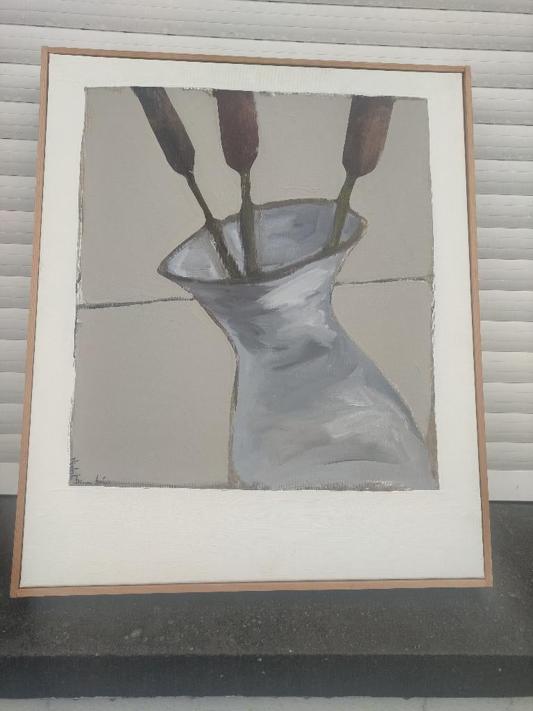 huile sur toile signe nicolas le beuan benic, Enlèvement ou Envoi