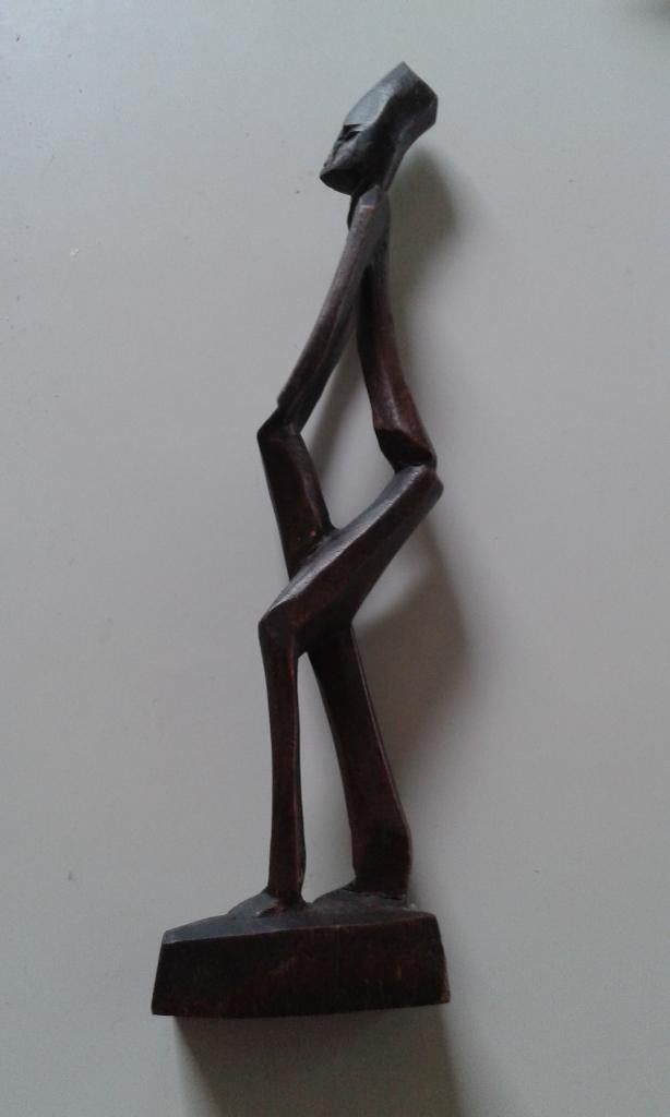 uniek vintage Afrikaans beeldje in hout, Ophalen of Verzenden, Nieuw