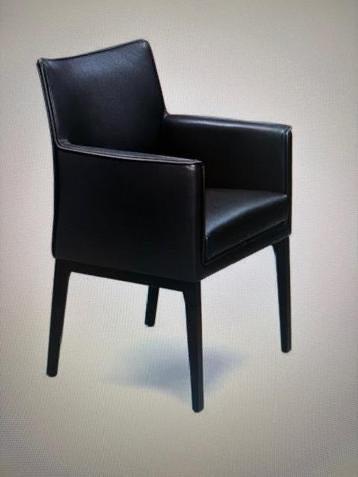 Elegante set = 6 leren Wittmann eetkamerstoelen basaltgrijs, Huis en Inrichting, Stoelen, Ophalen, Gebruikt, Vier, Leer