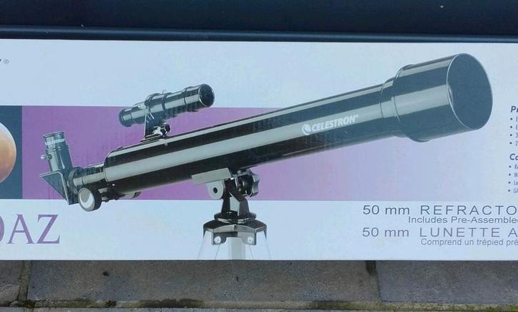 Celestron telescope., Audio, Tv en Foto, Optische apparatuur | Telescopen, Gebruikt, Lenzentelescoop (refractor), Minder dan 80 mm