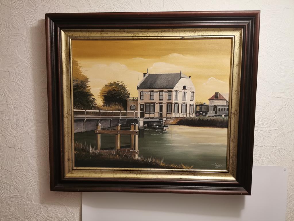 Schilderij neeroeteren maaseik olie op doek, Ophalen of Verzenden