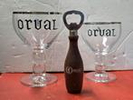 Set van 2 Orval Trappist-bierglazen + flesopener, Ophalen of Verzenden