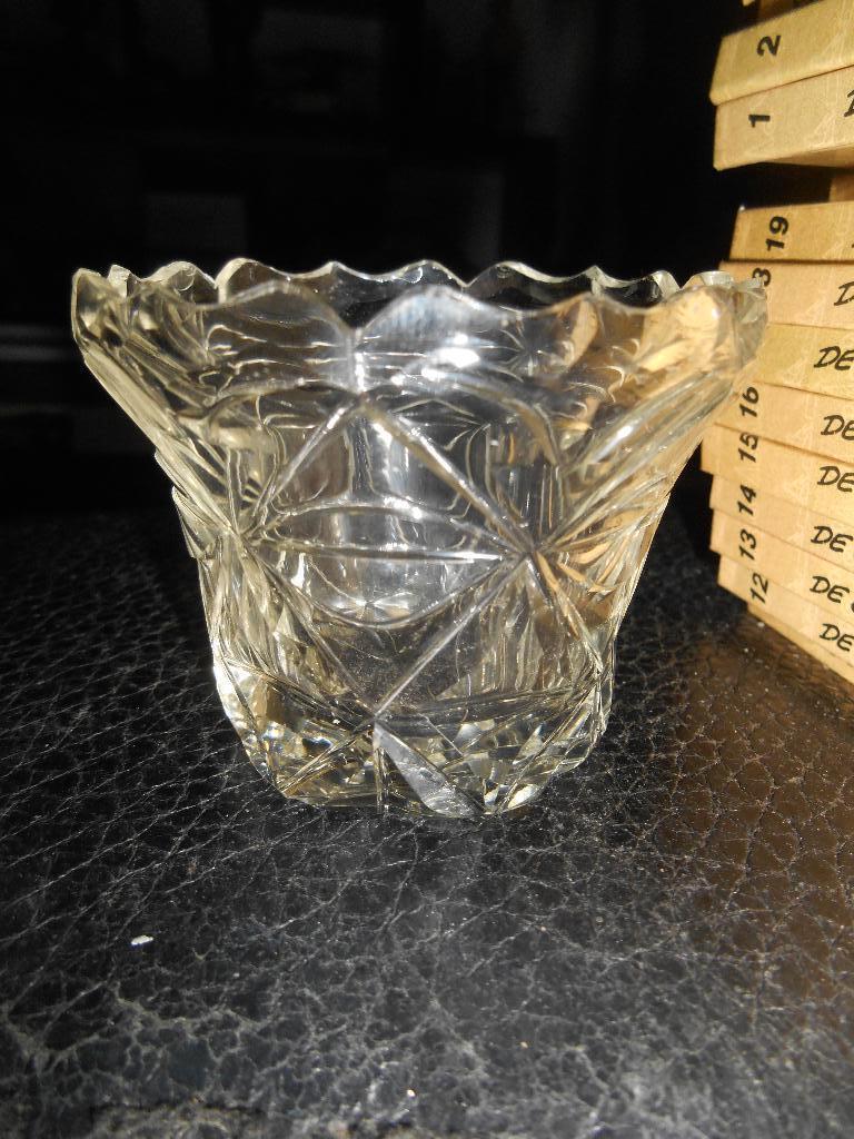 Vase en verre +-6cm, Ophalen of Verzenden, Glas