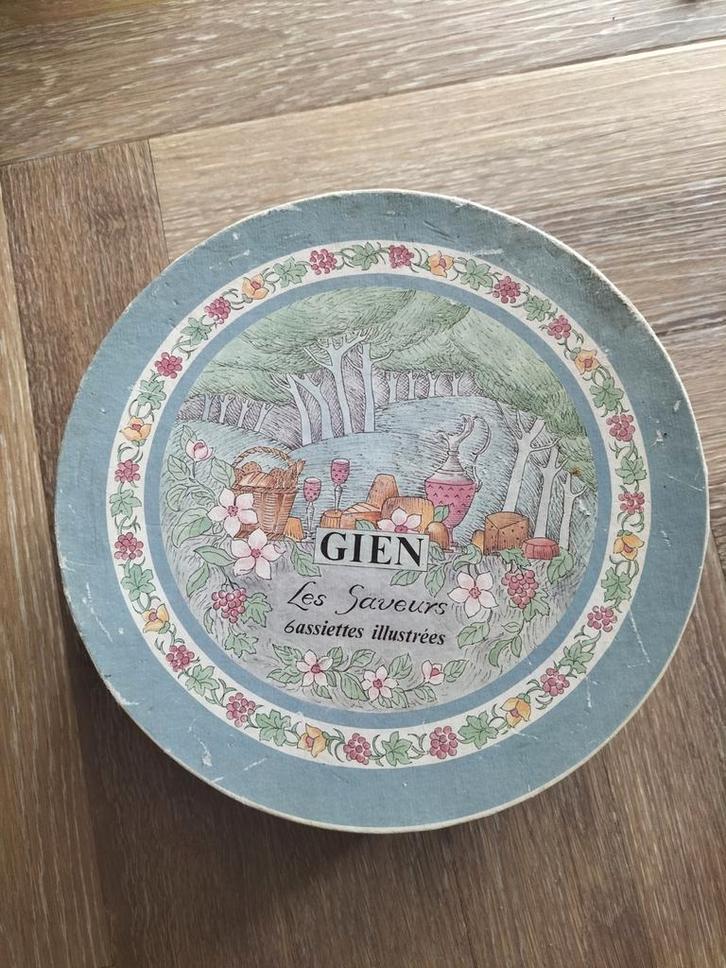 Vintage Gien France « Les Saveurs » — Set de 6 assiettes à f, Antiquités & Art, Antiquités | Services (vaisselle) pièces, Enlèvement ou Envoi