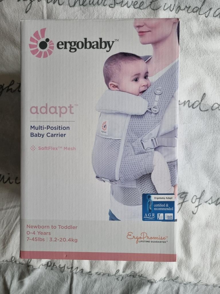 Draagzak Ergobaby Adapt softflex mesh Pearl grey, Kinderen en Baby's, Babydragers en Draagdoeken, Ophalen, Buik, Draagzak