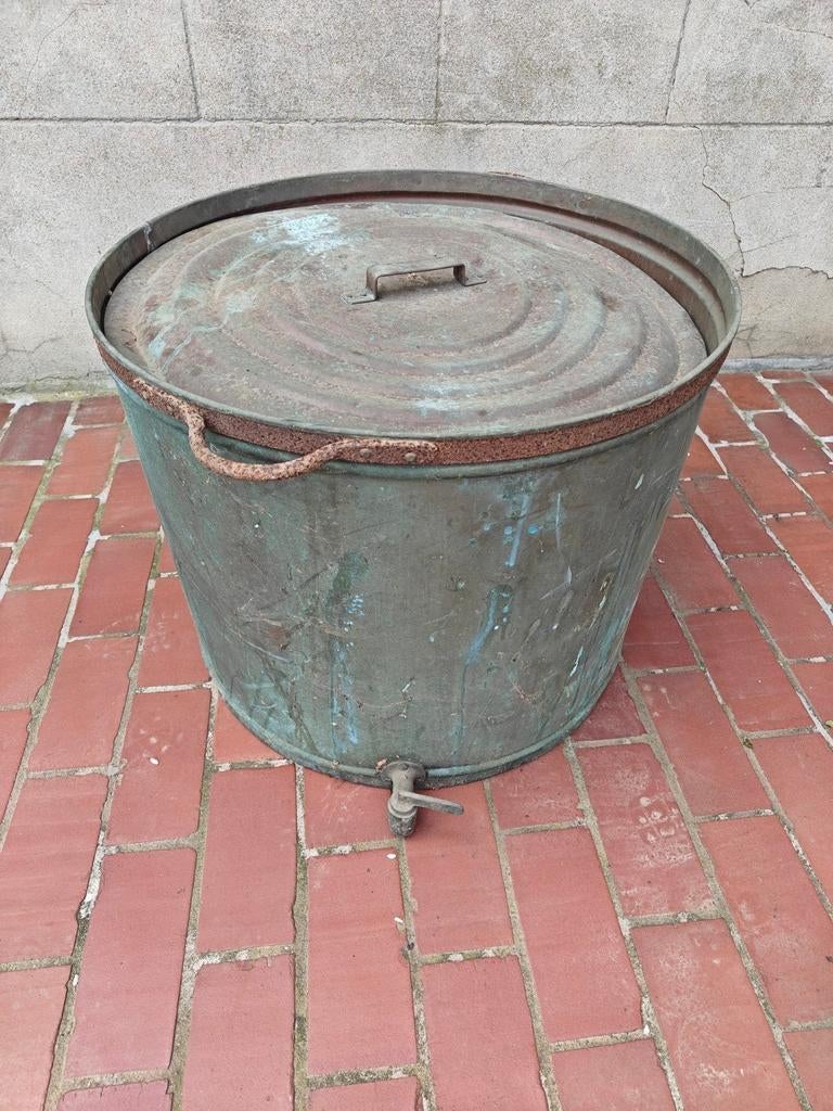 Bloembak , oude wasketel, Ophalen