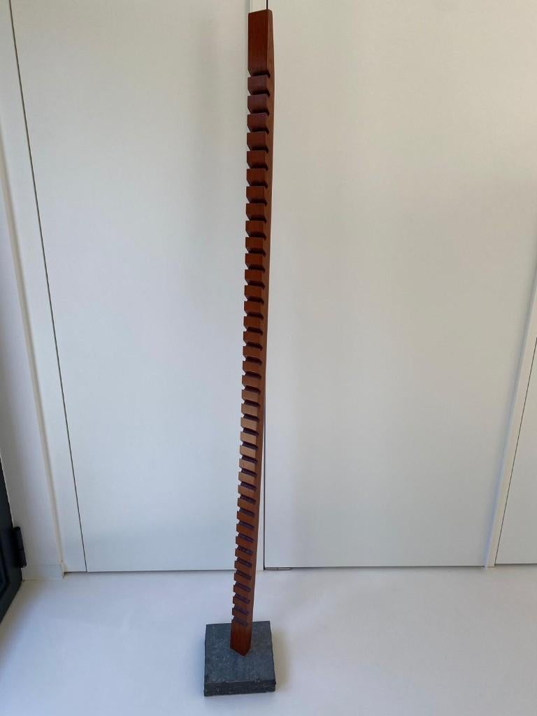 Tour à CD design magnifique en merisier/acajou, pierre bleue, 25 à 75 disques, Comme neuf, Enlèvement, Bois