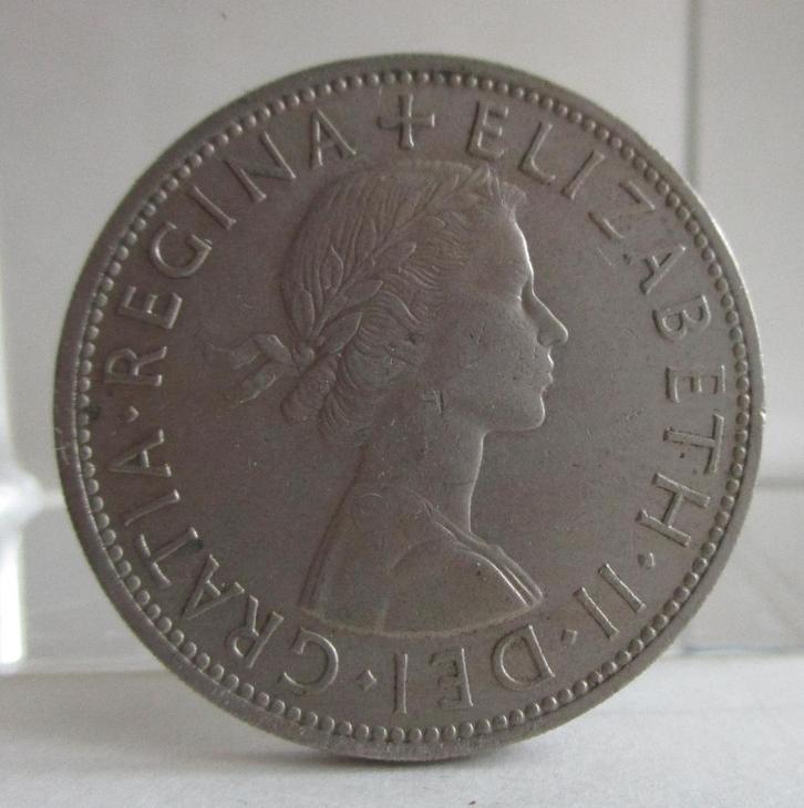 1961 -Del Gratia- Queen Regina Elizabeth ll -Halve Kroon- GB, Postzegels en Munten, Munten en Bankbiljetten | Verzamelingen, Munten