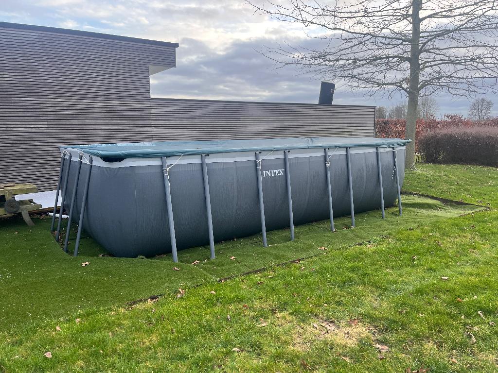 Opbouwzwembad rechtoekig XTRA frame INTEX, Gebruikt, 200 tot 300 cm, Rechthoekig, Ophalen