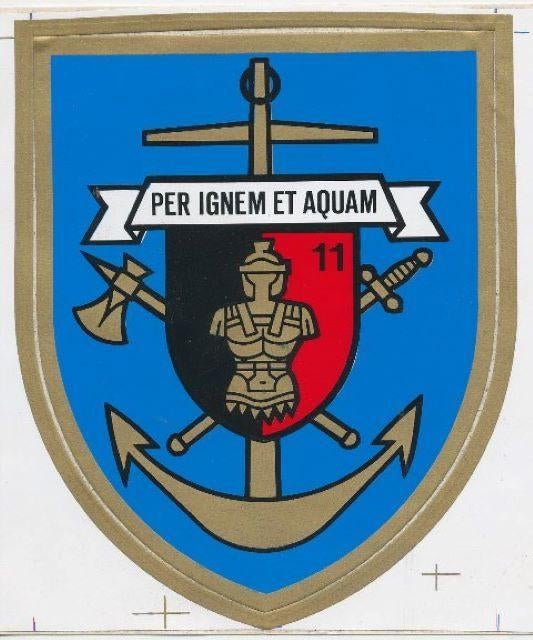 (m31) 11 Bn Genie, Per Ignem Et Aquam, sticker, Verzenden