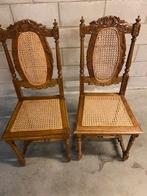 2 antieke stoelen met rugleuning in zeer goede staat, Maison & Meubles, Chaises, Enlèvement ou Envoi, Comme neuf, Osier ou Rotin
