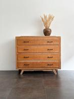 Commode 4 tiroirs en chêne, années 60, Enlèvement, Comme neuf, Chêne