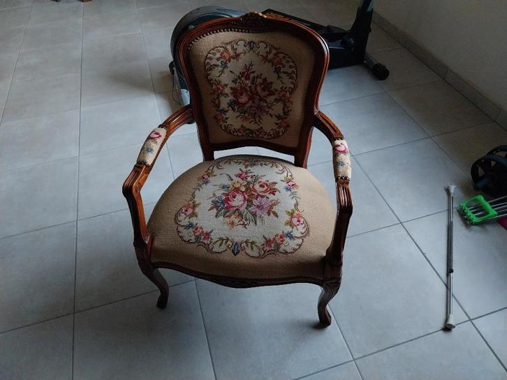 Stoel Louis XV, Huis en Inrichting, Fauteuils, Gebruikt, Hout, Stof, Ophalen