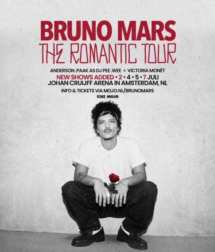 Bruno mars tickets!, Tickets & Billets, Théâtre | Cabaret & Humour, Deux personnes, Juillet