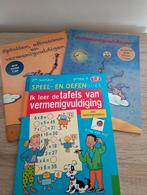 3 oefenboekjes vermenigvuldigen,optellen en aftrekken 7/8, Boeken, Ophalen, Nieuw