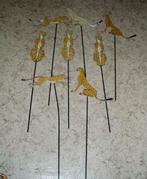 VENTE OU ECHANGE ! 8 tigres en tôle sur tiges en métal, Enlèvement