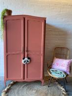 Vintage antiek meidenkast,kledingkast restyled, Met deur(en), 100 tot 150 cm, Ophalen of Verzenden, Zo goed als nieuw