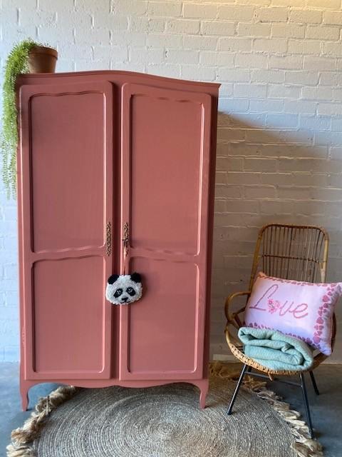Vintage antiek meidenkast,kledingkast restyled, Huis en Inrichting, Kasten | Kleerkasten, Zo goed als nieuw, 150 tot 200 cm, 100 tot 150 cm