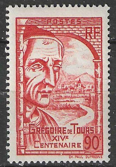 Francia 1939 - Yvert 442 - Grégoire de Tours (PF), Timbres & Monnaies, Timbres | Europe | France, Non oblitéré, Envoi
