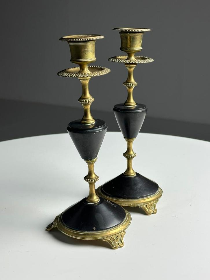 Paar Franse Empire kandelaars – ca. 1900- 1870, Antiek en Kunst, Antiek | Kandelaars, Ophalen of Verzenden