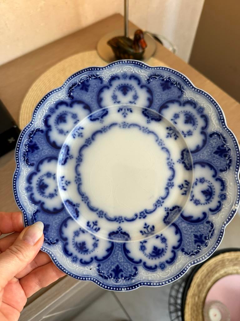 4  blauw-witte bordjes (vintage), Antiek en Kunst, Antiek | Wandborden en Tegels, Ophalen